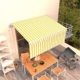 vidaXL Avtomatsko zložljiva tenda s senčilom 3,5x2,5 m rumena in bela Cene