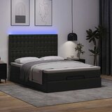 vidaXL Otomanski okvir kreveta s madracem crni 140x200cm umjetna koža Cijene