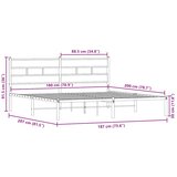  Metalni okvir kreveta bez madraca boja hrasta sonome 180x200 cm | shoptok.hr