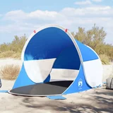 Šator za plažu za 2 osobe vodootporni azurnoplavi prigodni