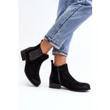 Boto Women's Ankle Boots on Flat Heel Black Sauamia | shoptok.hr