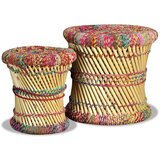 vidaXL Stolci od bambusa sa chindi detaljima 2 kom višebojni | shoptok.hr