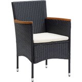  7-dijelni set vrtnih blagovačkih stolova Crni Poli Ratan | shoptok.hr