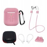 HURTEL SILIKONSKI ETUI SET ZA AIRPODS 2/1 KARABIN ROZA, (22006417) | Shoptok.si