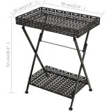 vidaXL zložljiva čajna mizica starinski stil kovina 58x35x72 cm črna, (20712872) | Shoptok.si