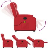 vidaXL Električni masažni stol s funkcijo vstajanja rdeče umetno usnje | Shoptok.si