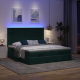  Okvir kreveta s madracima tamnozeleni 200x200cm baršunasti | shoptok.hr