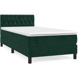 Box spring krevet s madracem tamnozeleni 90x190 cm baršunasti | shoptok.hr