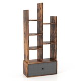 Costway Sodoben knjižni regal z predalom Geometrični knjižni regal, (5000489831) u