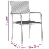  Vrtni set za objed 5 kom. Siva poliratan | shoptok.hr