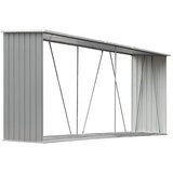  Vrtna ostava za drva od pocinčanog čelika 330x84x152 cm siva | shoptok.hr