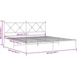  Metalni okvir za krevet s uzglavljem bijeli 180x200 cm | shoptok.hr