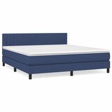  Box spring postelja z vzmetnico modra 160x200 cm blago | Shoptok.si