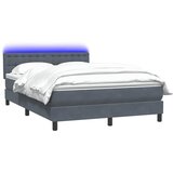Krevet s oprugama i madracem LED tamnosivi 160x210 cm baršunasti | shoptok.hr
