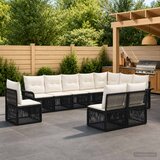  Sjedeća garnitura za vrt 10 kom. Crna poliratan 70,5 x 62 x 70 cm | shoptok.hr