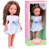  Prekrasna lutka djevojčica s dugom smeđom kosom i bijelom haljinom, 33 cm ZA5850 | shoptok.hr