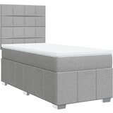 Maison Chic Box spring postelja - Vzmetna postelja z vzmetnico svetlo siva 90x190 cm blago SL17659, (21895201) | Shoptok.si