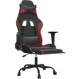  Gaming stol z oporo za noge črno in vinsko rdeče umetno usnje, (21152255) | Shoptok.si