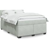 The Living Store Box spring postelja z vzmetnico svetlo siva 140x200 cm žamet - Box Spring Postelja, (21428109) Cene