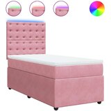 Box spring krevet s madracem ružičasti 90x190 cm baršunasti | shoptok.hr