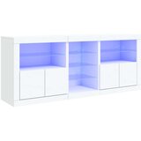 vidaXL Komoda z LED lučkami bela 162x37x67 cm | Shoptok.si