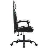  Vrtljiv gaming stol z oporo za noge črno in belo umetno usnje, (21377973) | Shoptok.si