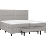  Box spring postelja z vzmetnico svetlo siva 200x200 cm blago, (20726703) | Shoptok.si