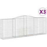  Obokane gabion košare 3 kosi 400x50x140/160 cm pocinkano železo | Shoptok.si