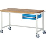 eurokraft pro pomična delovna miza, izvedba z ogrodjem, 1 viseč predal, šxg 1500 x 700 mm Cene