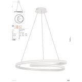  Redo 01-4363 - LED prigušiva luster na sajli TORSION LED/60W/230V bela | Eponuda.com