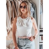 DStreet T-shirt damski na ramiączkach z kokardą PERBOW biały | Shoptok.si