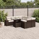  9-dijelni set vrtnih sofa s jastucima poliratan smeđi | shoptok.hr