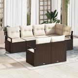 vidaXL set od 7 komada kauča u vrtu s jastucima smeđi poly rattan u