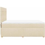  Krevet s oprugama i madracem krem 140 x 190 cm od tkanine | shoptok.hr