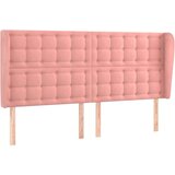  Vzglavje z ušesi roza 203x23x118/128 cm žamet | Shoptok.si