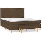 vidaXL Box spring postelja z vzmetnico temno rjava 160x200 cm blago, (20901158) Cene