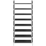  Stalak za cipele s 8 polica od metala i netkane tkanine crni | shoptok.hr