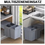  Konstrukcija kante za otpad s 3 kante za odvajanje otpada sustav s tračnicama ugrađena set od 3 kante za otpad siva | shoptok.hr