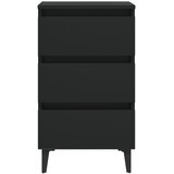  Noćni ormarić s metalnim nogama crni 40 x 35 x 69 cm | Eponuda.com