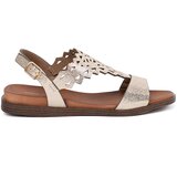 Sergio Leone Golden sandals with openwork decorations Cene