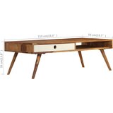 vidaXL Stolić za kavu od masivnog drva šišama 110 x 50 x 35 cm | shoptok.hr