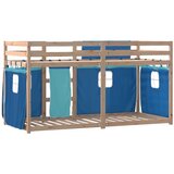 Krevet na kat sa zavjesama plavi 90 x 200 cm od borovine | shoptok.hr