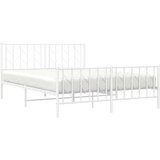  Metalni okvir kreveta uzglavlje i podnožje bijeli 150 x 200 cm | shoptok.hr