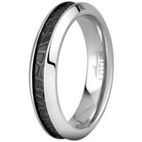 Lotus ženski Steel Rings Uži Staklo Crni prsten od hirurškog čelika 52 Cene