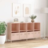 vidaXL Komoda ružičasta 135x39x73,5 cm hladno valjani čelik | shoptok.hr