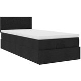 vidaXL Otomanska postelja z vzmetnico črn 100x200 cm blago | Shoptok.si