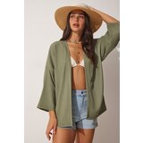  Women's Khaki Coated Collar Seasonal Textured Jacket | Shoptok.si