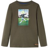 vidaXL Otroška majica z dolgimi rokavi kaki 104 Cene