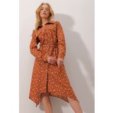 Trend Alaçatı Stili Dress - Brown - A-line Cene