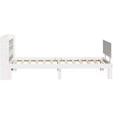  Okvir kreveta s uzglavljem bijeli 100x200cm od masivne borovine | shoptok.hr